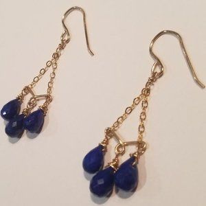 Judy Brandon  G/F piereced earings with Lapis stones